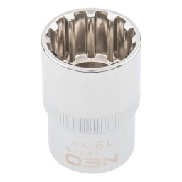 NEO TOOLS Dugókulcs 19mm, 1/2", SPLINE 25 év garanciával 08-591