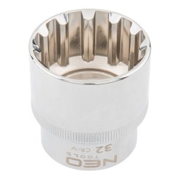 NEO TOOLS Dugókulcs 32mm, 1/2", SPLINE 25 év garanciával 08-599