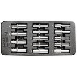 NEO TOOLS Dugókulcskészlet hosszú 1/2” 14db, 8-21mm, műhelykocsitálcával 25 év garanciával 84-243