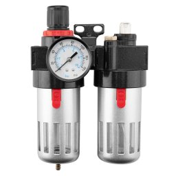 NEO TOOLS Pneumatikus víztelenítő szűrő és olajzó 1/2", nyomásszabályzóval, fém 14-734