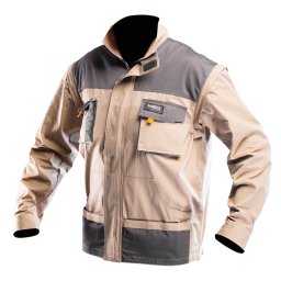 NEO TOOLS Munkadzseki 2 az 1-ben, XXL/58 100% pamut, 180g/m2, lezippzározható ujjak 81-310-XXL