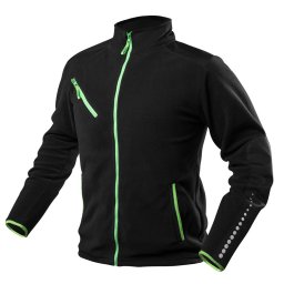 NEO TOOLS Polár Munkavédelmi kabát, PREMIUM, fekete, cordura megerősítésekkel, 300g/m2, XXL 81-507-XXL
