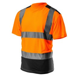 NEO TOOLS Láthatósági Munkavédelmi póló, narancssárga, sötét alsó résszel, L 81-731-L