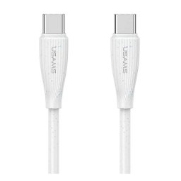 USAMS GREEN SERIES adatkábel (USB - Type-C, 60W, gyorstöltő, 100cm) FEHÉR