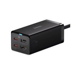 BASEUS hálózati elosztó USB+2 Type-C+HDMI aljzat (67W, GaN5, PD gyorstöltő + hálózati kábel) FEKETE