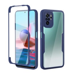 DUAL Kétoldalas borítás Xiaomi Redmi Note 10 / Note 10s kék fóliával