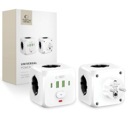 TECH-PROTECT PCL3X4 HÁLÓZATI ALJZAT Tápcsatlakozó 2x USB 2x USB C típusú és 3 aljzat