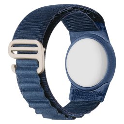 NYLON Szíj tokkal Apple AirTag készülékhez, sötétkék