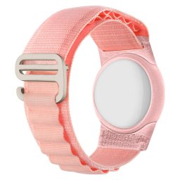 NYLON Szíj tokkal Apple AirTag rózsaszínhez