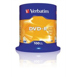 VERBATIM DVD-R lemez, AZO, 4,7GB, 16x, 100 db, hengeren, VERBATIM