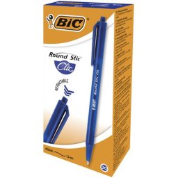 BIC Golyóstoll, 0,32 mm, nyomógombos, BIC "Round Stic Clic", kék