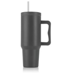 Termoszbögre, 1,2 l, szívószállal, füllel, szürke