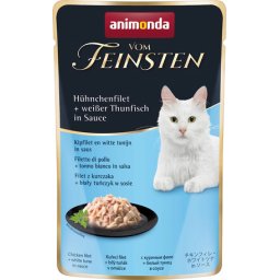 Animonda Vom Feinsten Pouch csirkefilés és fehér tonhalas alutasakos macskaeledel szószban (18 x 50 g) 900gr
