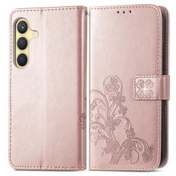 ART FLOWER S pénztárca tok Samsung Galaxy S24 Plus 5G telefonhoz világos rózsaszín