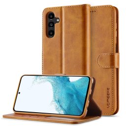 IMEEKE Wallet tok Samsung Galaxy A05s világosbarna