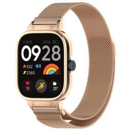 SZETT MILANESE Fém óratok + szíj Redmi Watch 4 rózsaszín arany