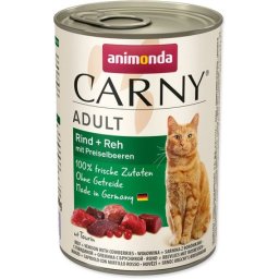 Animonda Carny Adult marhás, szarvasos és vörösáfonyás konzerv macskáknak (24 x 400 g) 9.6kg
