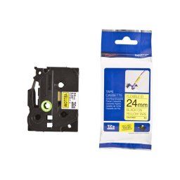 TZE-FX651 laminált P-touch flexibilis szalag (24mm) Black on Yellow - 8m (TZEFX651)