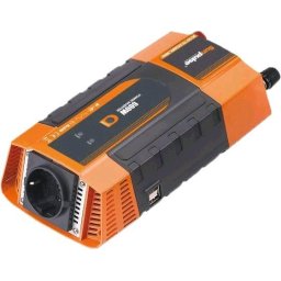 Feszültség átalakító Carspa PID600 12V/230V 2xUSB 600W, módosított szinusz hullám, digitális kijelzővel