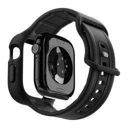 SPIGEN VAULT PRO pótszíj (egyedi méret, matt, ütésállóság + szilikon keret) FEKETE Apple Watch Series 10 46mm