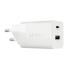 VARTA hálózati töltő USB+Type-C aljzat (38W, GaN, PD gyorstöltő 3.0) FEHÉR