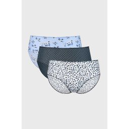 3PACK Jenny klasszikus női alsó fehér-kék S