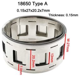 20cm Duplasoros Nikkelszalag 18650 Elemekhez 0,15mm A-typ(6045)