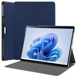 LEATHER Lehajtható tok Microsoft Surface Pro 9 / 10 / 11 készülékekhez, kék