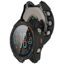 PC FULL COVER Műanyag védőtok üveggel Garmin Tactix 8 47mm BLACK-ORANGE