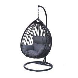 Rojaplast Bogota exkluzív polyrattan, alumínium függőszék, talppal, fekete
