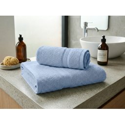 1x fürdőlepedő CLARYSSE ELEGANCE 70x140 cm + 1x törölköző CLARYSSE 60x110 cm, 100% pamut, kék
