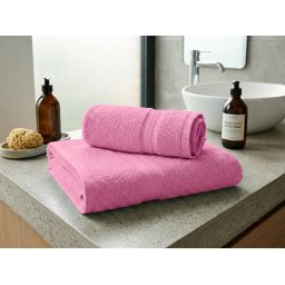 1x fürdőlepedő CLARYSSE ELEGANCE 70x140 cm + 1x törölköző CLARYSSE 60x110 cm, 100% pamut, rózsaszín