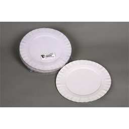 Papírtányér, kerek, desszertes, 19 cm, 50 db, fehér