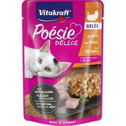 Vitakraft Poésie Délice Turkey Gelée zselés eledel macskáknak alutasakban (46 x 85 g) 3.91kg