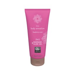 HOT - Shiatsu 2in1 Rashberry scent - masszázs síkosító - málna (200 ml)