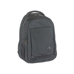 3+2 zsebes laptoptartós fekete vászon hátizsák Adventurer