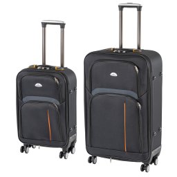 TraveLux Light III gurulós bőrönd szett fekete