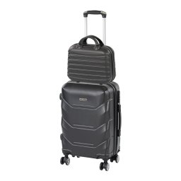 TraveLux Max II gurulós bőrönd szett fekete