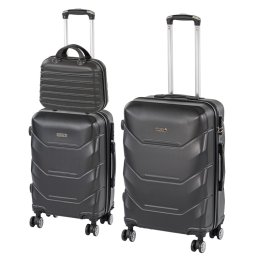 TraveLux Max VIII gurulós bőrönd szett fekete