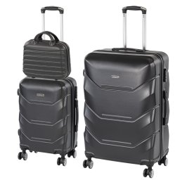 TraveLux Max IX gurulós bőrönd szett fekete