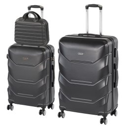 TraveLux Max X gurulós bőrönd szett fekete