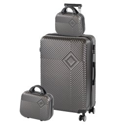 TraveLux Pro XIV gurulós bőrönd szett szürke
