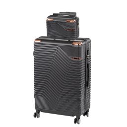 TraveLux Urban V gurulós bőrönd szett fekete