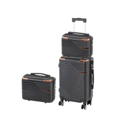 TraveLux Urban XII gurulós bőrönd szett fekete