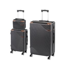 TraveLux Urban XVI gurulós bőrönd szett fekete