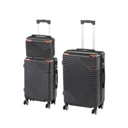 TraveLux Urban XVIII gurulós bőrönd szett fekete