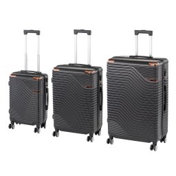 TraveLux Urban XXI gurulós bőrönd szett fekete