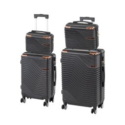 TraveLux Urban XXII gurulós bőrönd szett fekete