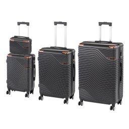 TraveLux Urban XXIV gurulós bőrönd szett fekete