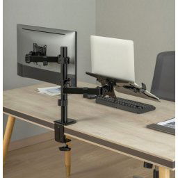 Asztali monitor tartó notebook tálcával 32" fekete Gembird (MA-DA-03)